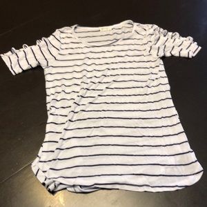 Glitz size small striped Tee with sleeve cutouts